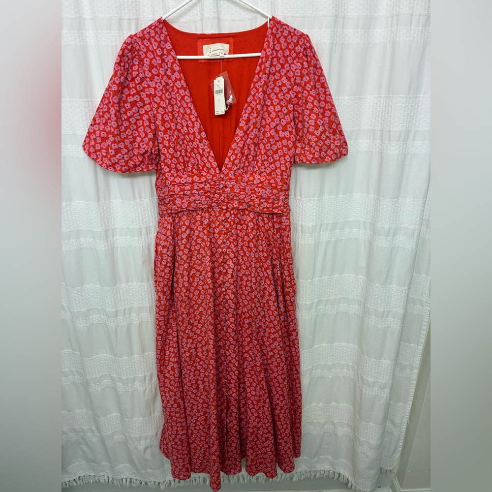 NWT Anthropologie The Katerina Button Front Dress